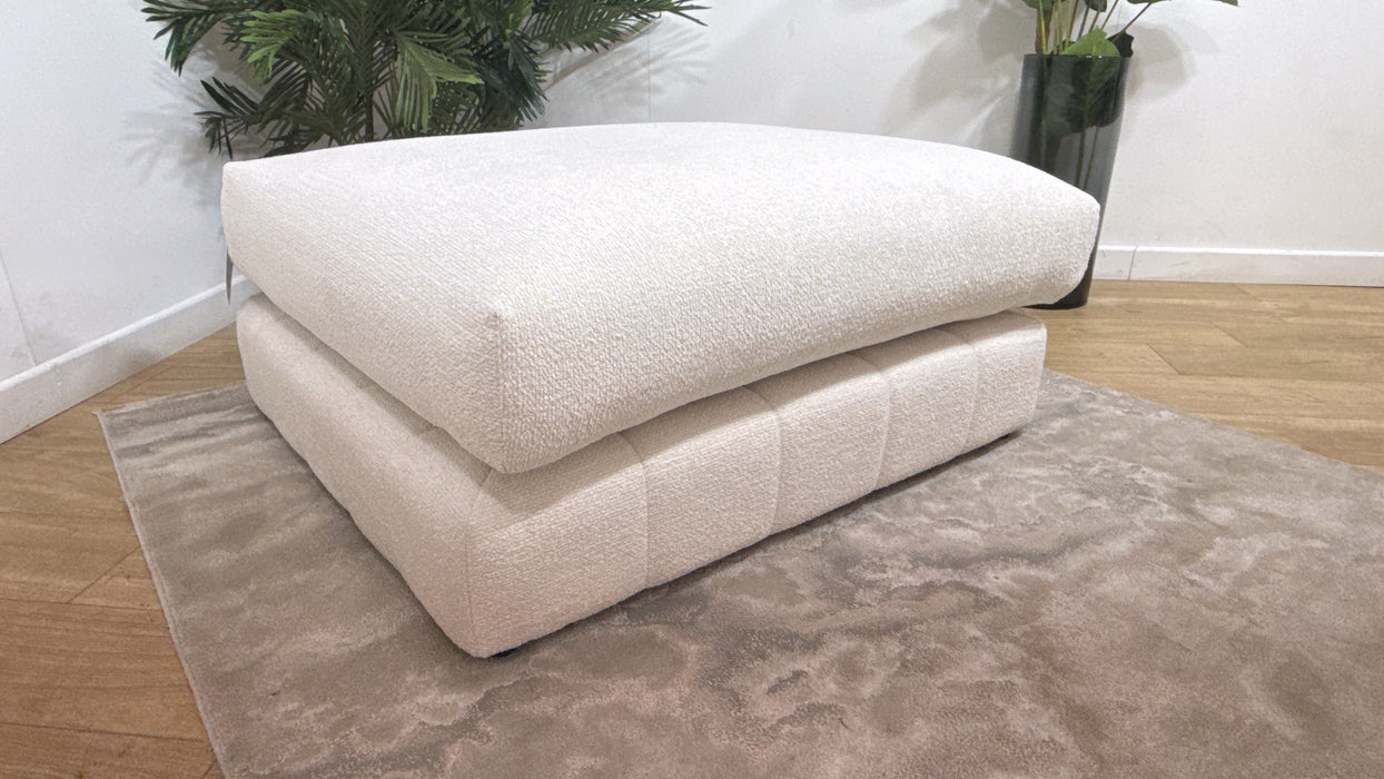 Sofology Westwood Fabric Footstool in Soft Boucle Ecru