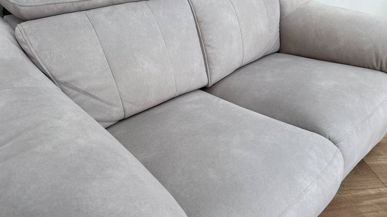 Sofology Carrera Fabric 2 Seater Power Recliner/Headrest in Lifestyle Flecked Ivory