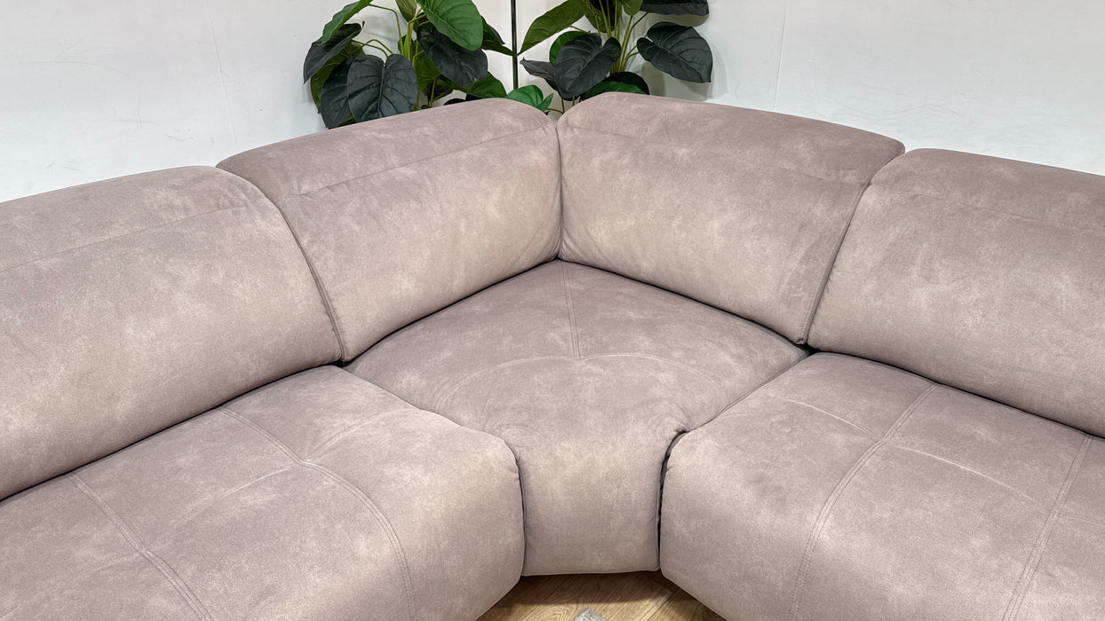 Sofology Marvella Fabric 3 Corner 1.5 Power Recliner/Headrest in Lifestyle Flecked Nutmeg