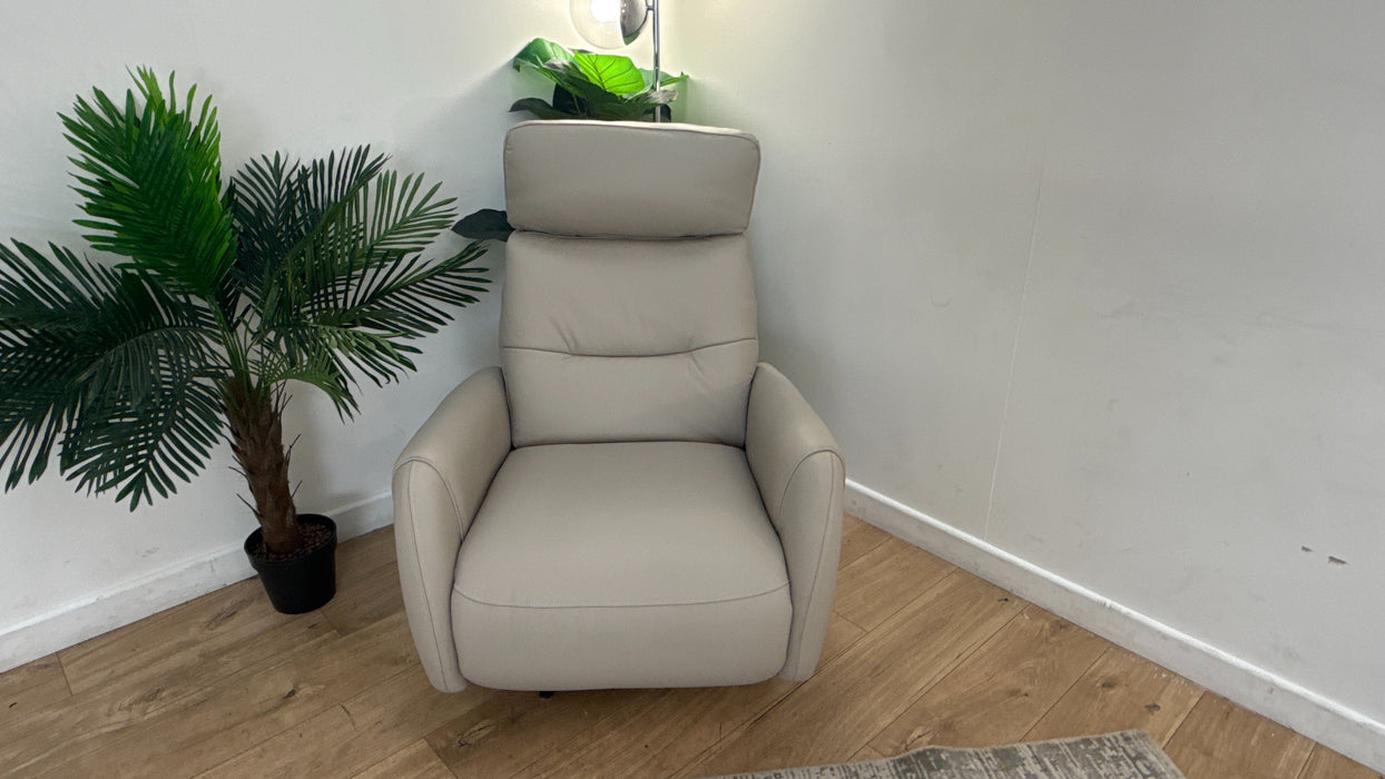 Sofology Monroe Leather Chair Power Recliner in Trusty Matt Stone