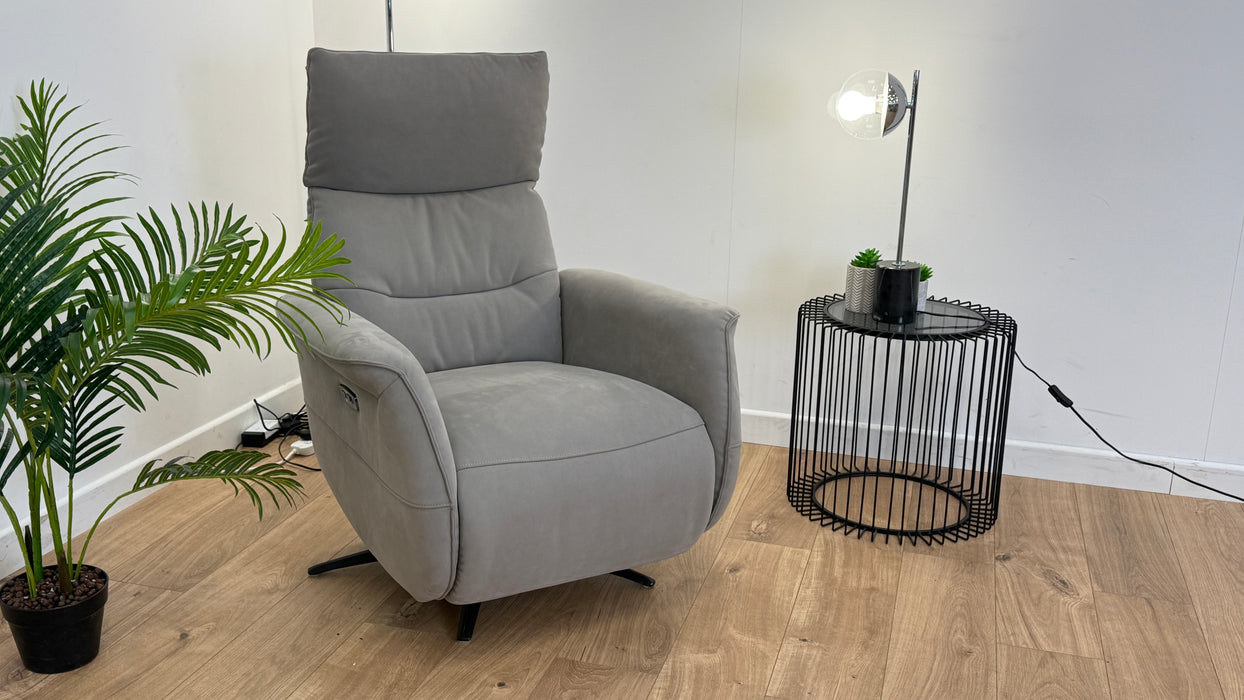 Bentley - Fabric Power Recliner - Light Grey