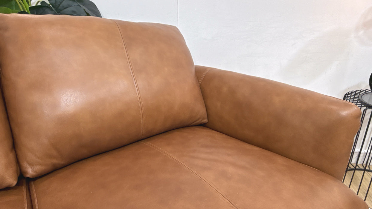 Sofology Adler Leather 2 Seater in Relaxed Soft Tan