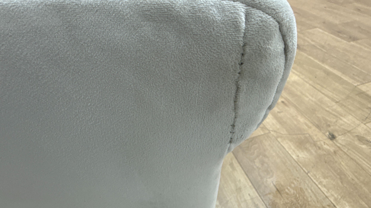 Sofology Oscar Fabric 3 Seater Gold Trim in Super Matt Velvet Ecru Mix