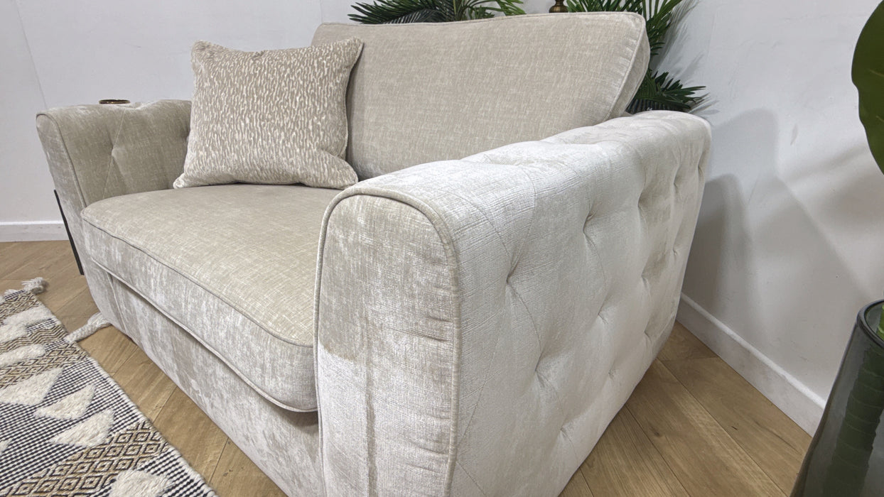 Sofology Valentina Fabric Loveseat Full Back Foam Seat in Luxury Chenille Mist Mix