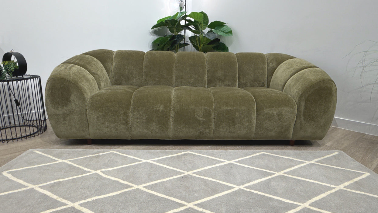 Sofology Waldorf Fabric 3 Seater in Soft Chenille Olive