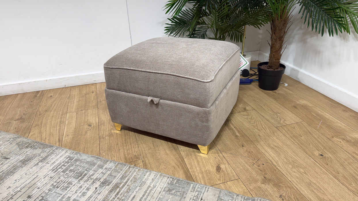 Sofology Remy Fabric Small Storage Footstool in Soft Chenille Wicker