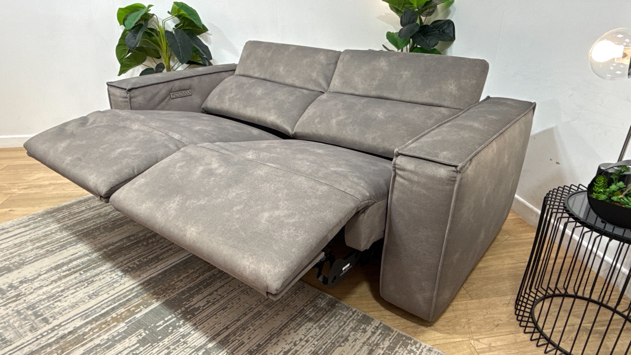 Sofology Horizon Fabric 2.5 Seater Power Recliner/Headrest in Lifestyle Flecked Mocha