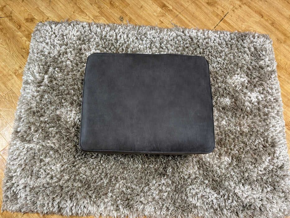 Bartello Leather Storage Footstool Character Charcoal (WA2)