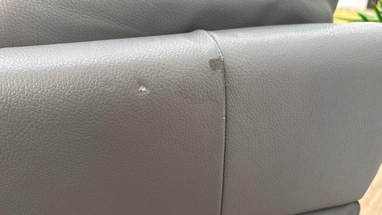 DFS Danbury Leather 3 Seater in Fossil Grey