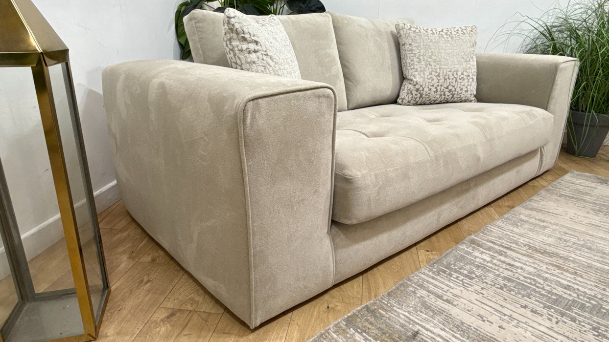 Sofology Ascot Fabric 3 Seater Bench Seat in Soft Sherpa Stone Mix
