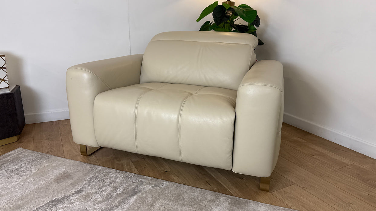 Sofology Marvella Leather Loveseat in Trusty Sheen Bone China