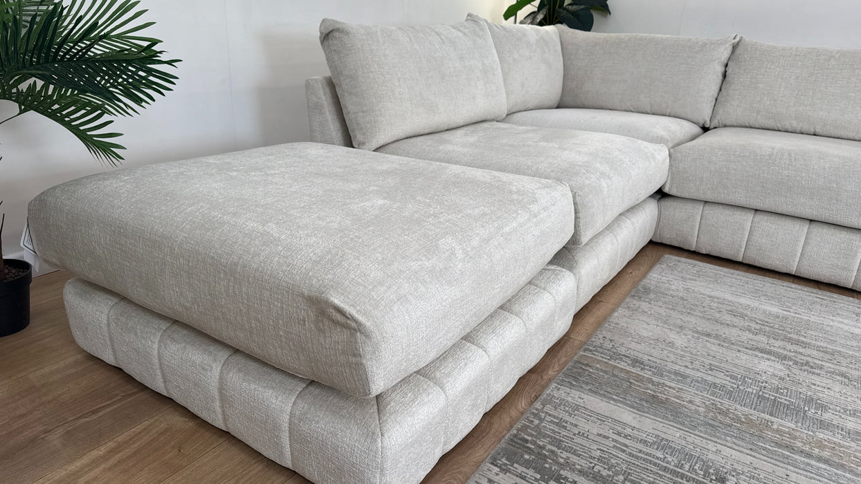 Sofology The Westwood Fabric Chaise 1 Corner 3 No Trim in Teddy Chenille Mist