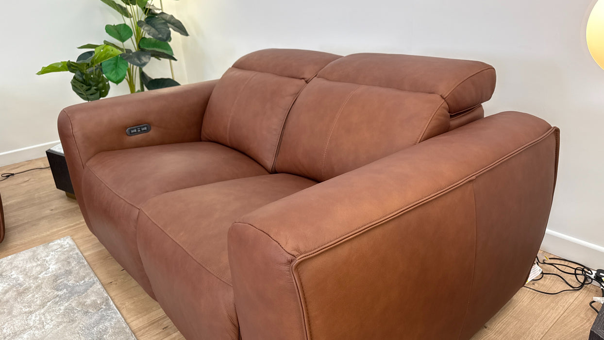 Bohemia 3 Seater Sofa + 2 Seater Power Recliner, Power Hdrst- Leather - Power Recliner, Power Hdrst - Relaxed Matt Expresso