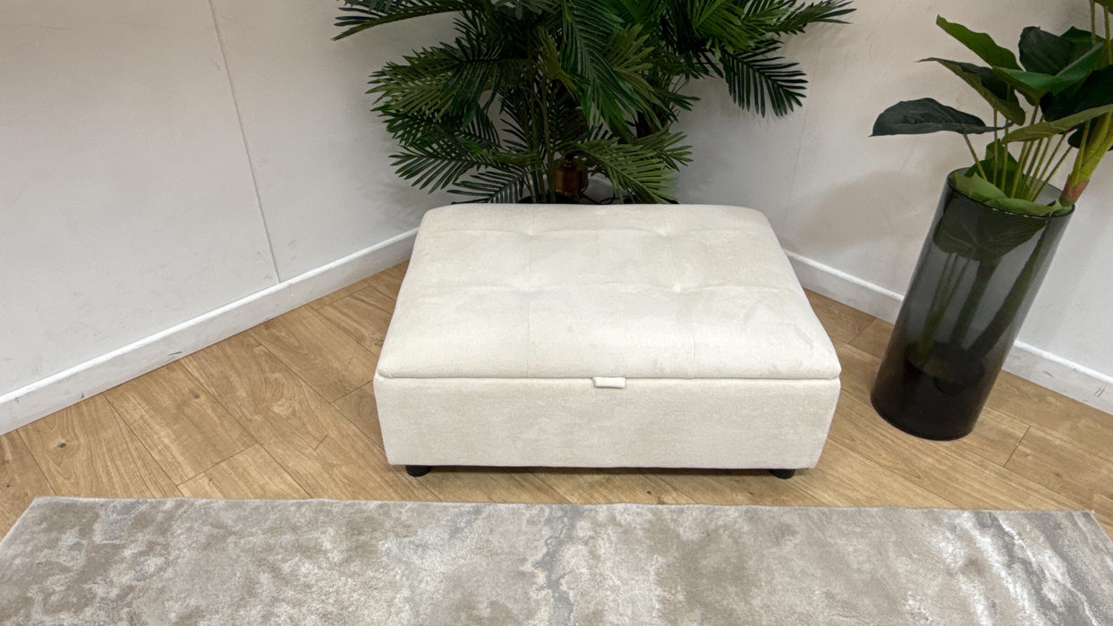 Sofology Ascot Fabric Storage Footstool in Texture Chenille Natural