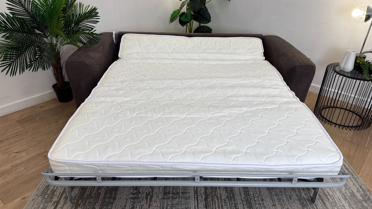 Sofology Metropolitan Fabric 3 Seater Sofa Bed in Lifestyle Textured Fabric Chocolate