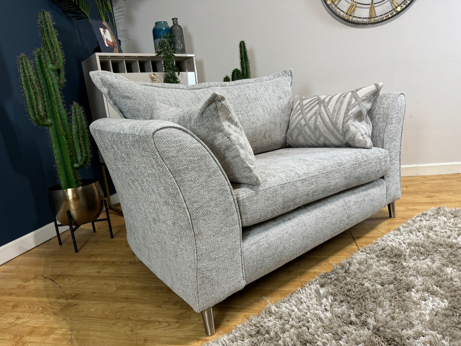 Scintillate Fabric Chair - Enzo Silver Loveseat - ( WA2 )