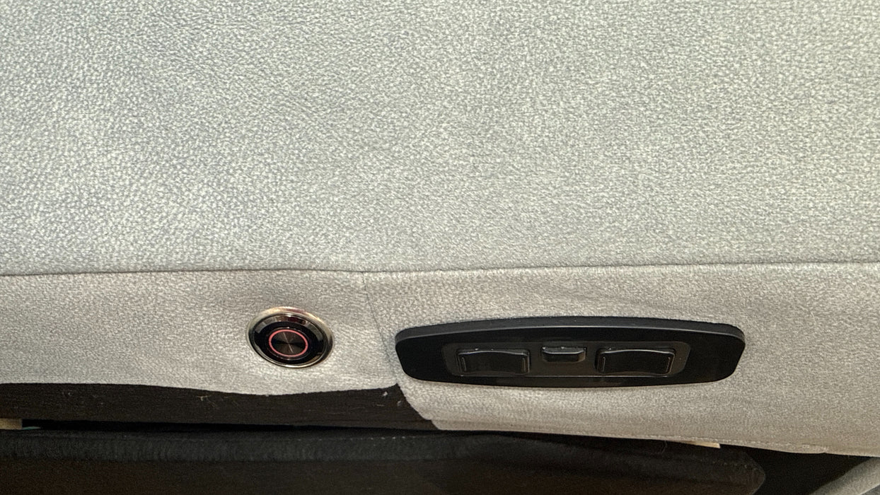 Sofology Portland Fabric 3 Corner Console 1.5 Power Recliner/Headrest Heated Seats in Lifestyle Flecked Silver