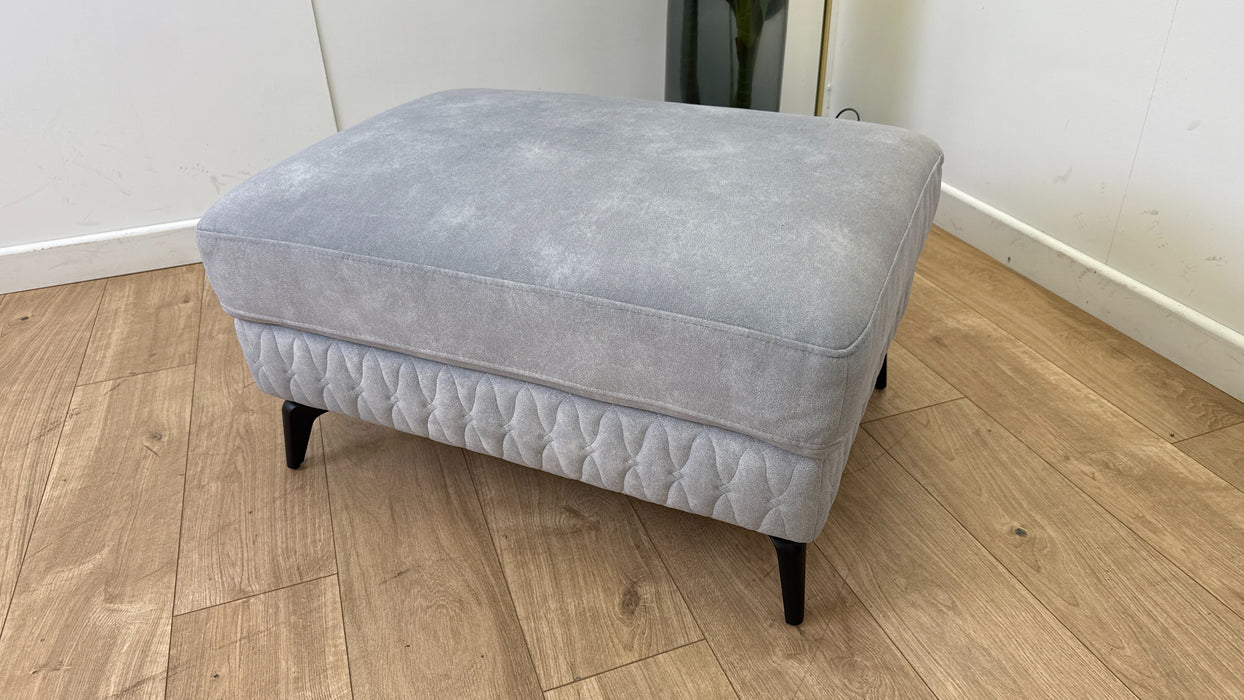 Sofology Muse Fabric Designer Footstool in Flecked Silver