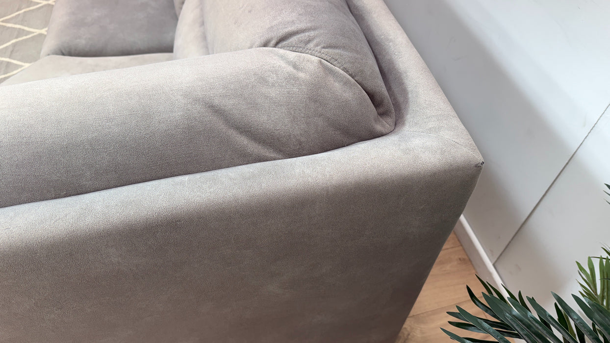 Sofology Ravello Fabric 1 Console Corner 2 Power Recliner/Headrest Lumbar Support in Lifestyle Flecked Stone