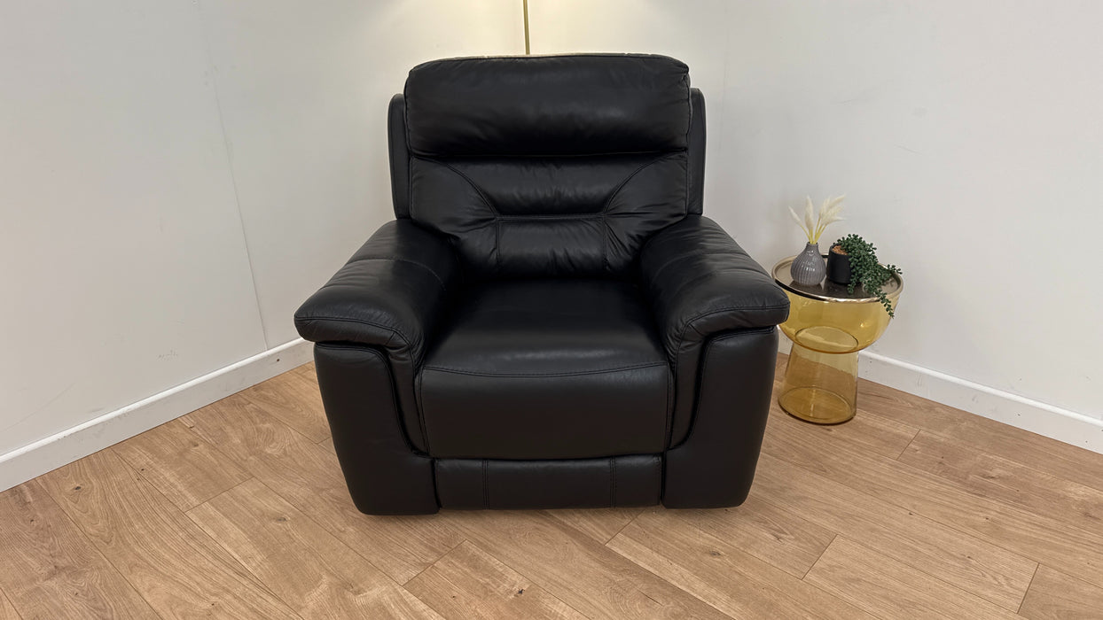 Nixon Black Leather Manual Recliner