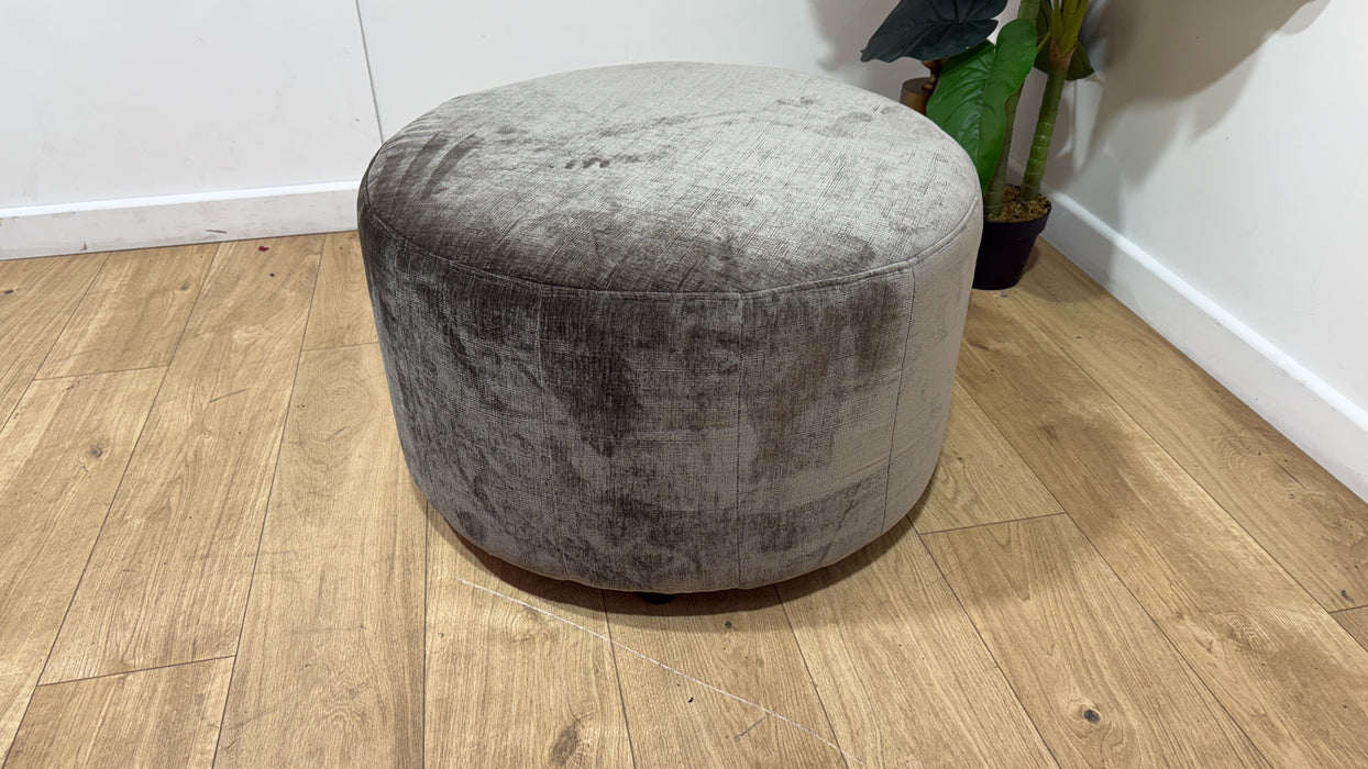 Sofology The Fitzrovia Fabric Designer Footstool in Luxury Chenille Truffle Without Trim