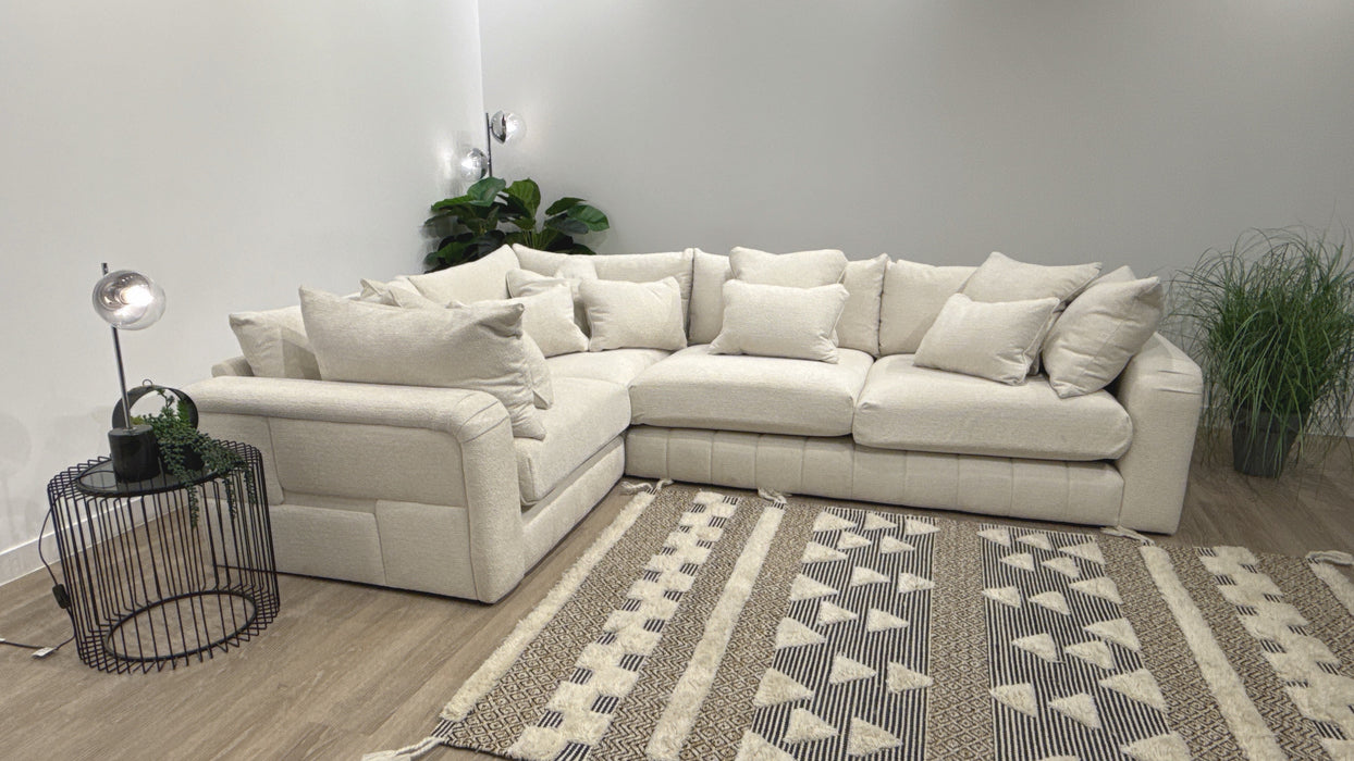 Sofology Westwood Fabric 1 Corner 3 No Trim in Soft Boucle Ecru
