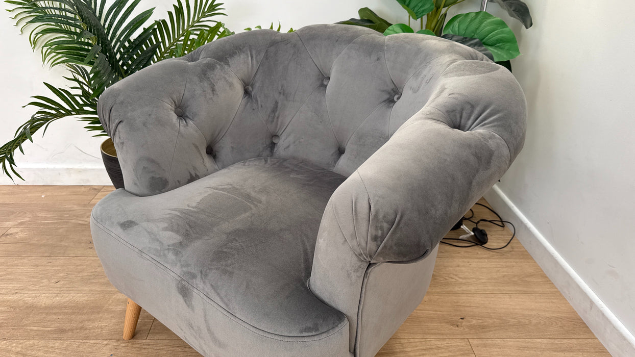 DFS Belair Accent Fabric Chair in Velvet Grey