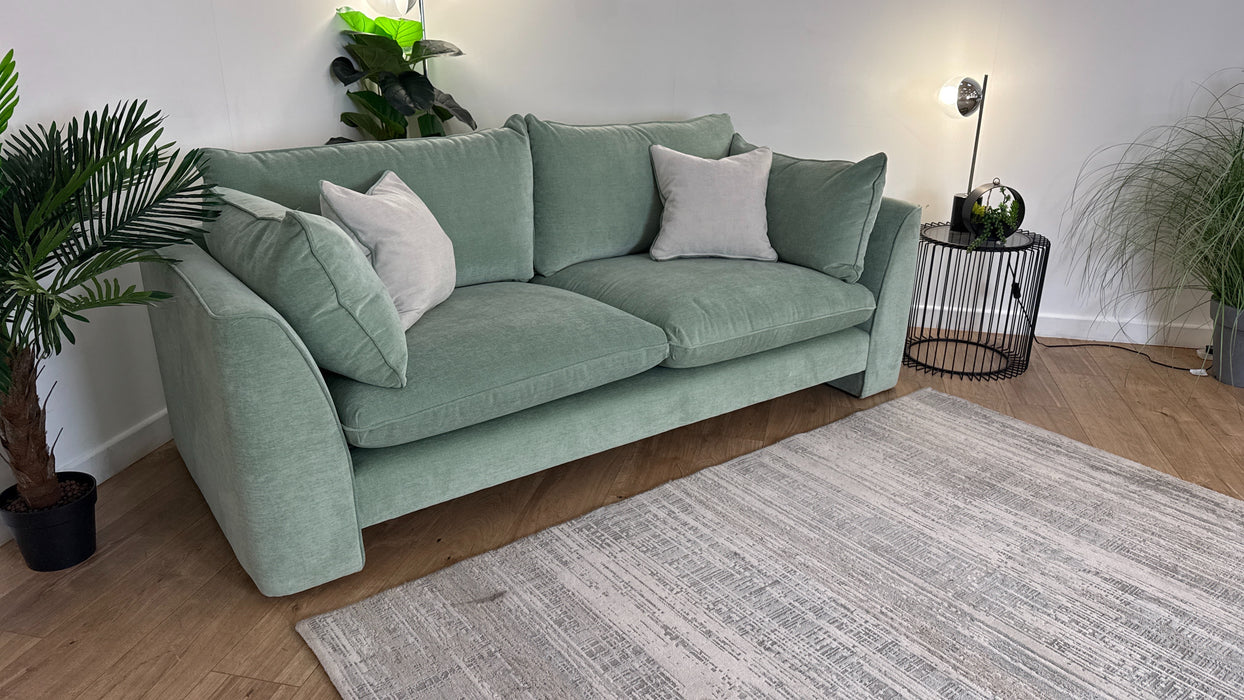 Sofology The Ziggy Fabric 3 Seater in Soft Textured Chenille Eucalyptus Mix