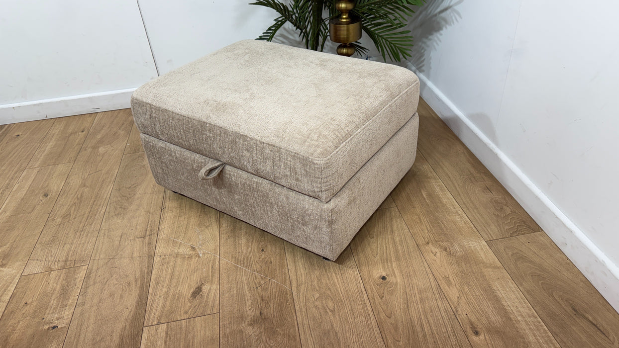 Sofology Portobello Storage Foam Footstool in Teddy Chenille Natural