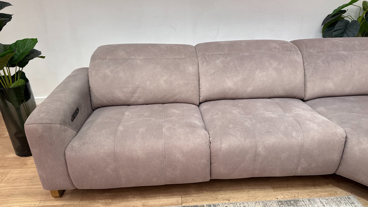 Sofology Marvella Fabric 3 Corner 1.5 Power Recliner/Headrest in Lifestyle Flecked Nutmeg