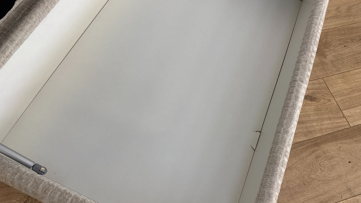 Sofology Ascot Fabric Storage Footstool in Textured Chenille Natural