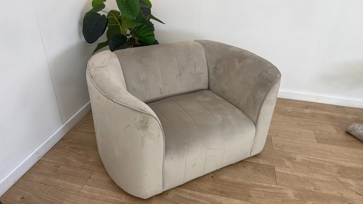 Sofology The Fitzrovia Fabric Chair in Matt Velvet Stone Without Trim