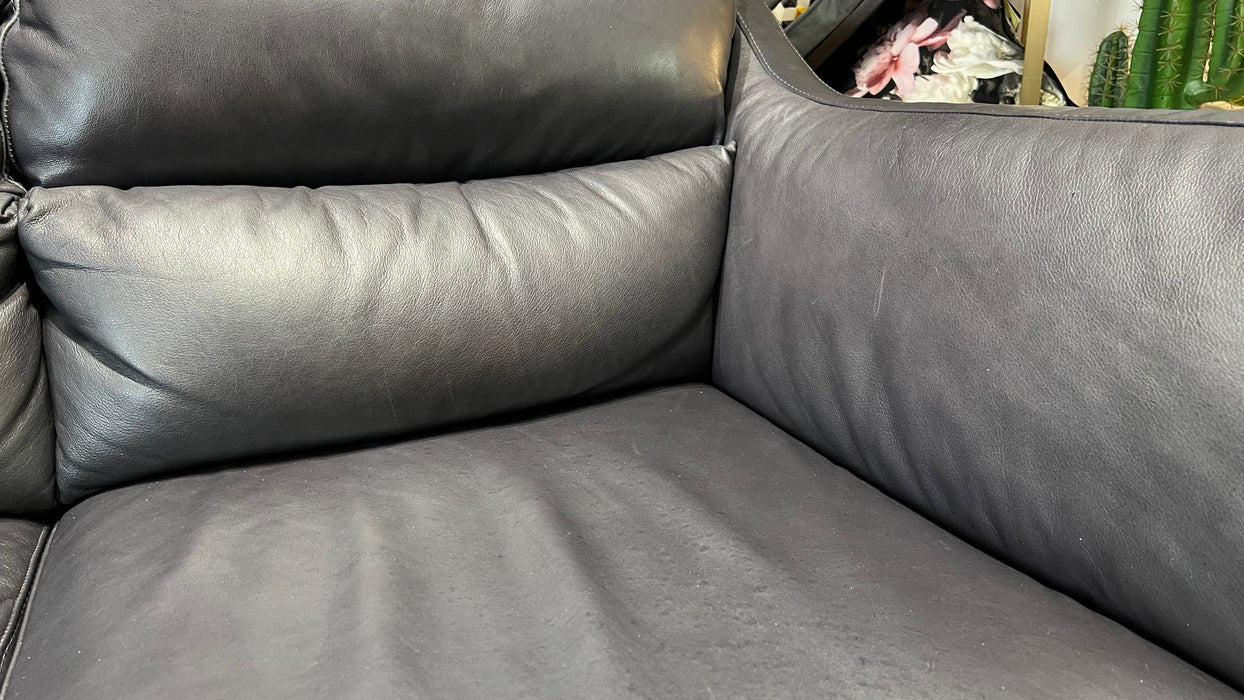 Torrington 2 Seater - Leather Sofa - Indiana Charcoal