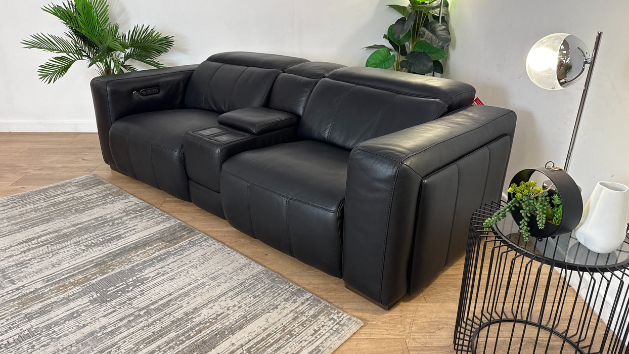 DFS The Crusade 2 Seater Recliner Sofa in Palatial Black