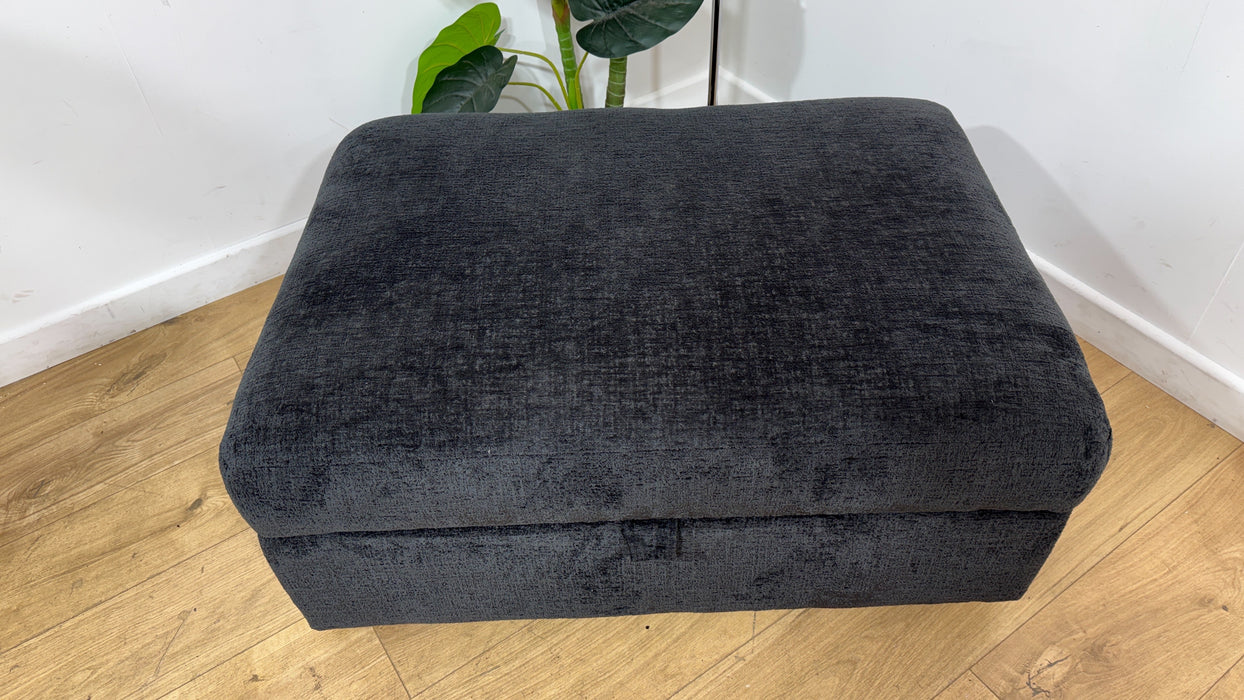 Sofology Westwood Fabric Storage Footstool in Teddy Chenille Black