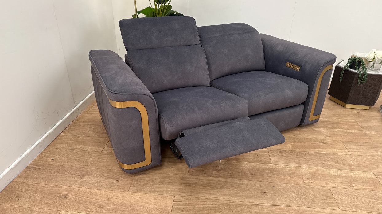 Sofology Plaza Fabric 2 Seater Power Recliner/Headrest in Lifestyle Flecked Charcoal