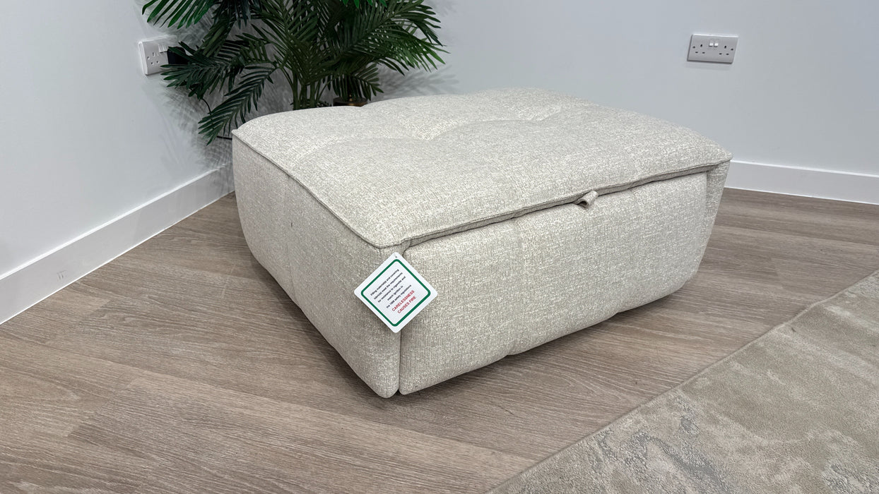 Sofology Lumiere Fabric Storage Footstool in Cream