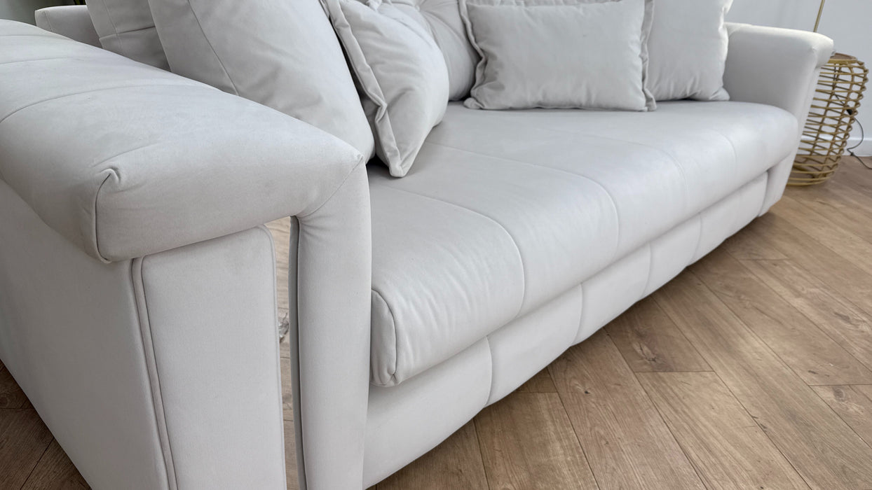 Sofology The Oscar 3 Seater Fabric Sofa in Super Matt Velvet Ecru All Over