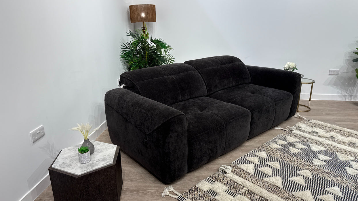 Sofology Riviera Fabric 2 Seater Motion Chaise in Relaxed Chenille Raisin