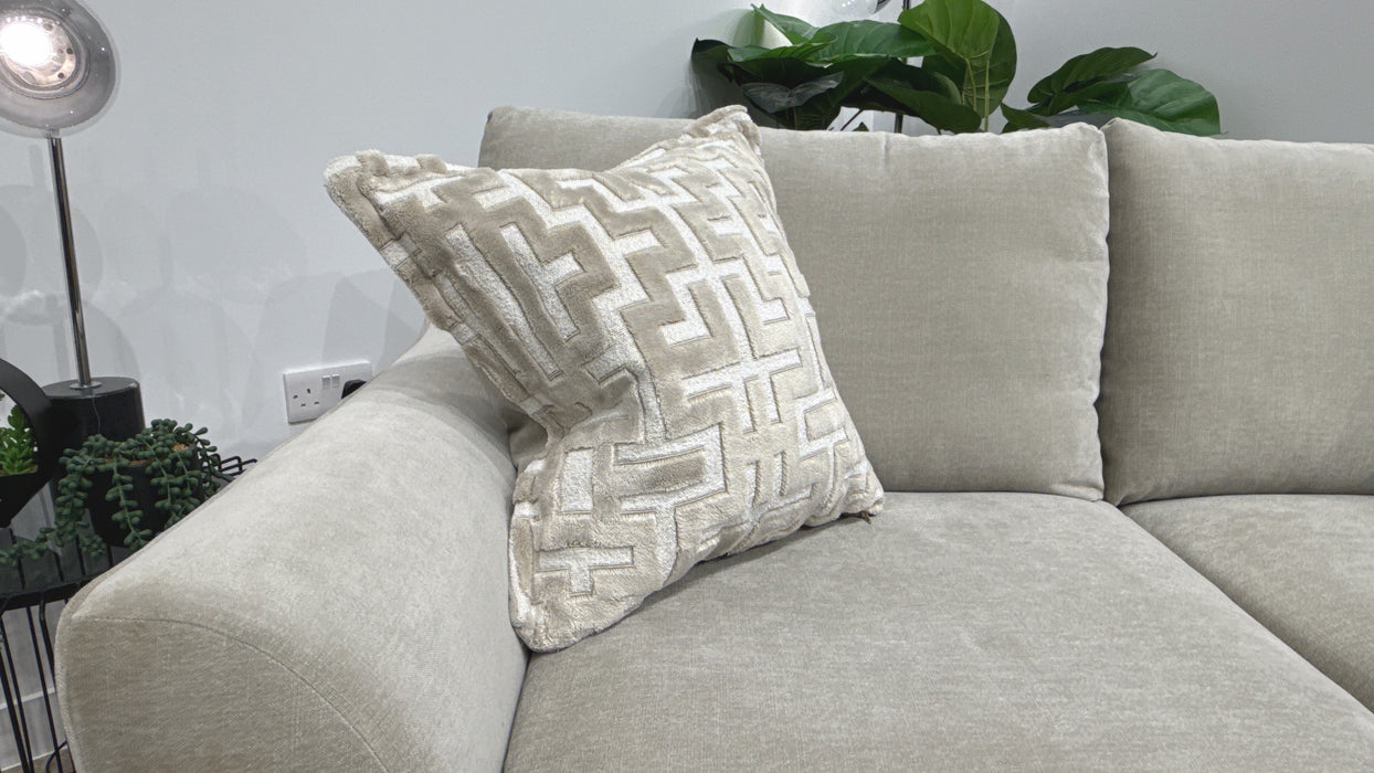 Sofology Mayfair Fabric 2 Seater Foam Seats in Soft Chenille Linen/Pearl Mix