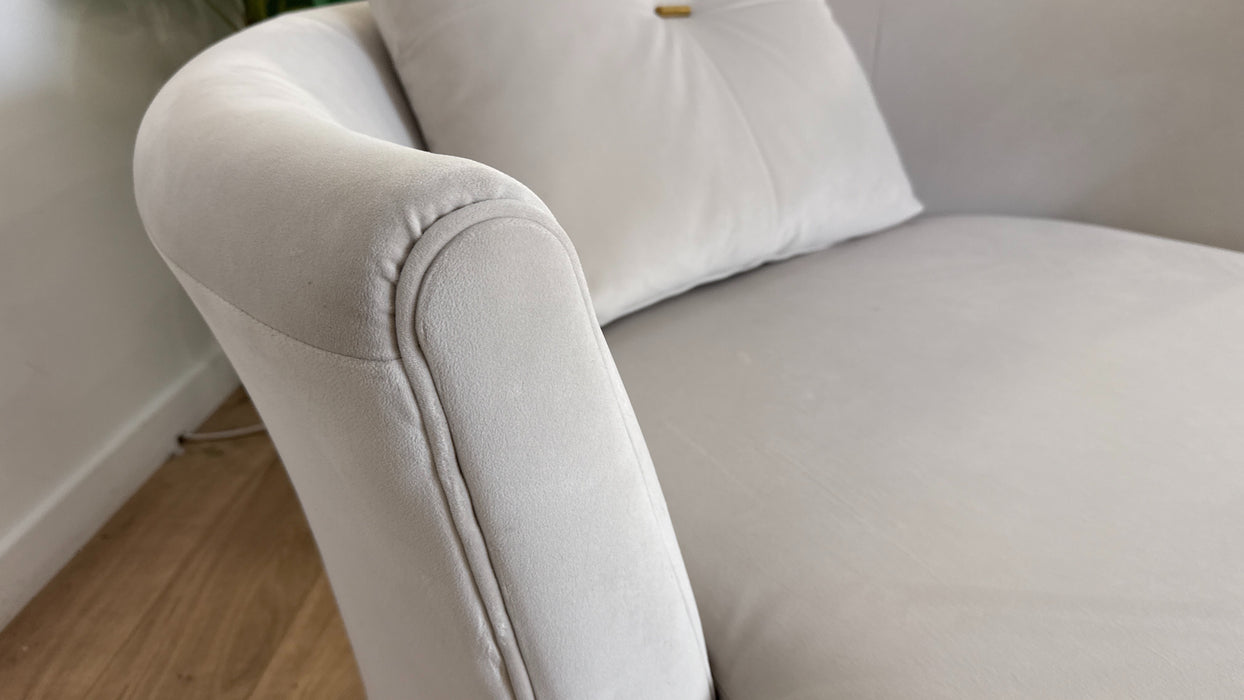 Sofology The Oscar Fabric Large Swivel Chair in Super Matt Velvet Ecru Mix