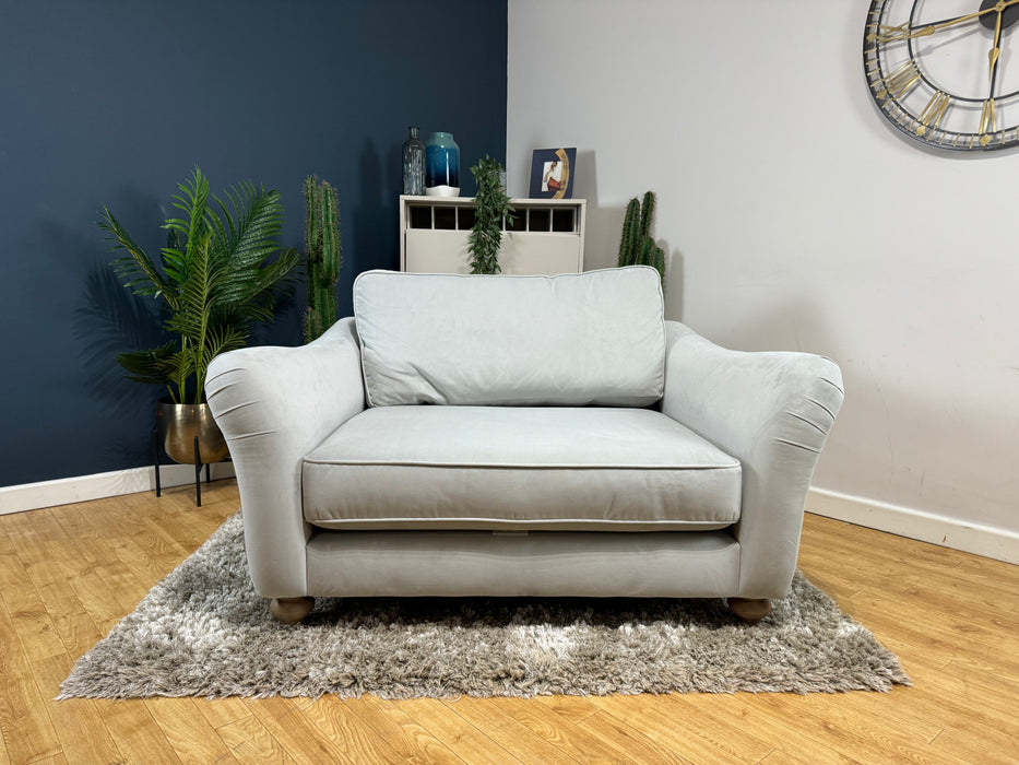 South Bank Odeon Velvet Grey Mix Love Seat (J27)