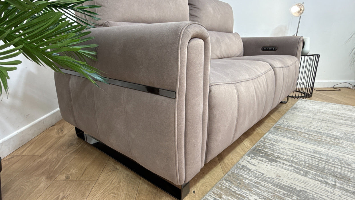 Sofology Ravello Fabric 2.5 Seater Power Recliner/Headrest in Lifestyle Flecked Nutmeg