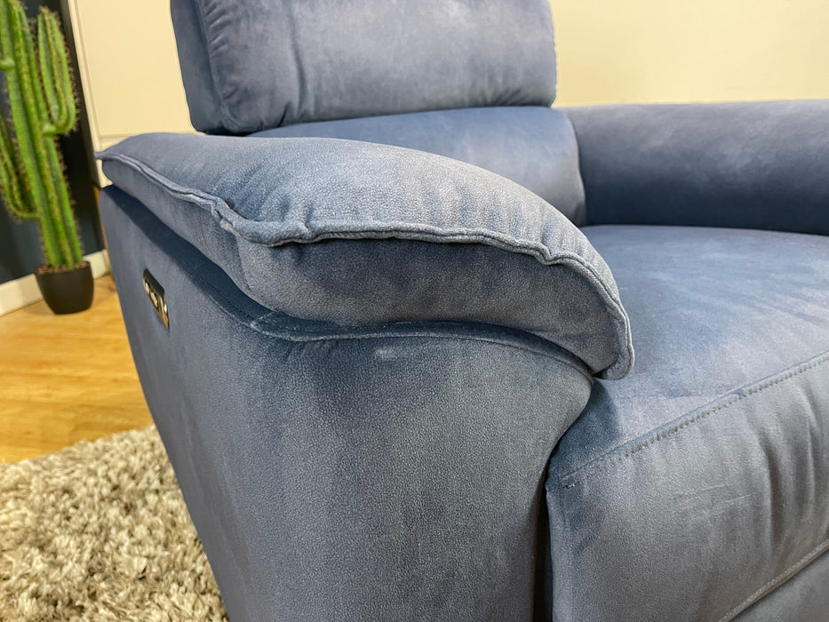 The Hugo Chair Power Headrest Power Recliner Lifestyle Flecked Navy Fabric (WA2)