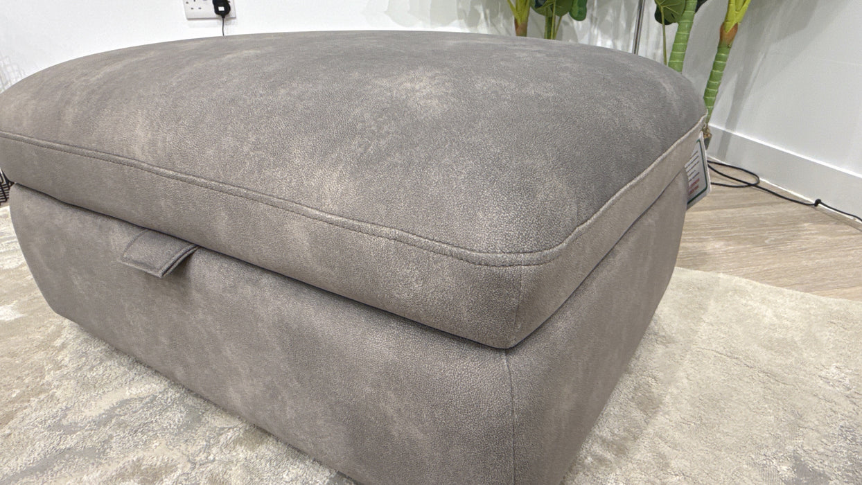 Sofology Hudson Fabric Storage Footstool in Lifestyle Flecked Mocha