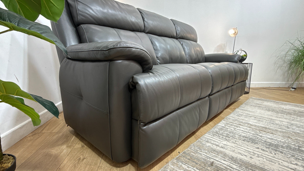 Sofology Gracie Leather 3 Seater in Trusty Sheen Charcoal