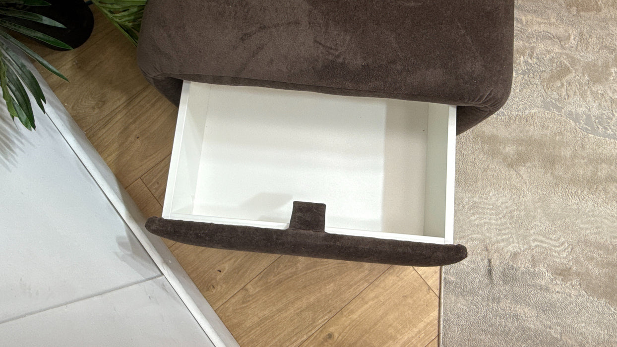 Sofology Waldorf Fabric Storage Footstool in Soft Sherpa Mocha