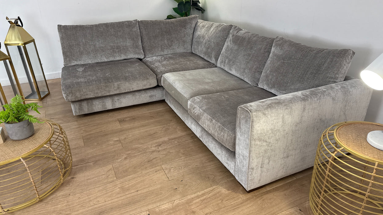 Sofology The Majestica Open end Chaise 1 Corner 2 Fabric Sofa in Luxe Chenille Stone Mix