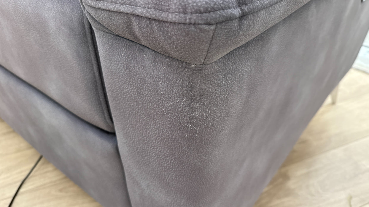 Sofology Illinois Fabric 2 Corner 2 Power Recliner/Headrest in Lifestyle Mottled Charcoal