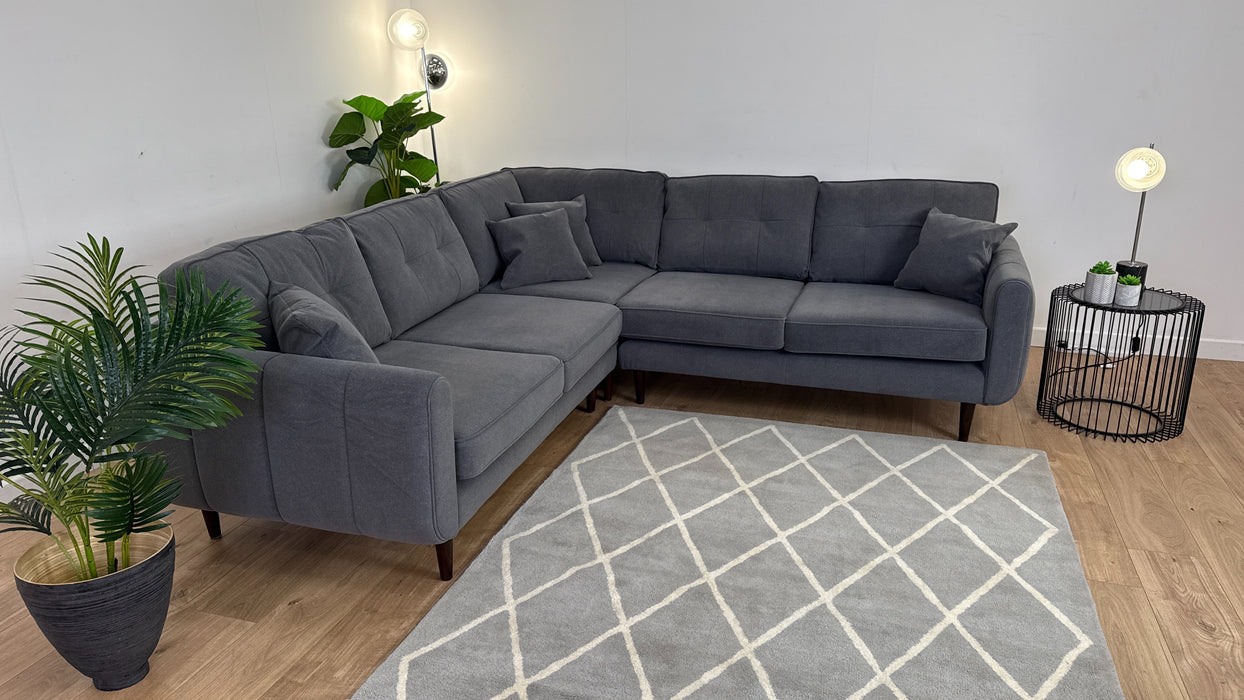 Islington 2 Corner 2 - Fabric Sofa - Nordic Grey All Over